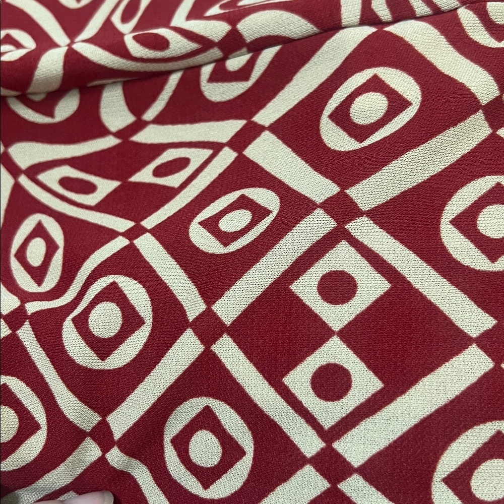 Johnny Was red and tan geometric print long sleeve wrap dress vintage 70s boho - Picture 15 of 15